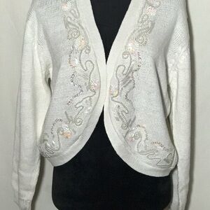 Women’s white sweater by One Two One…size medium